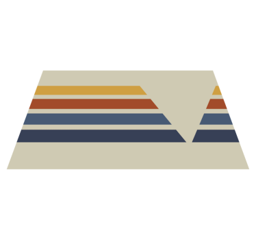 70s pop rainbow tan stripes retro rug - TenStickers