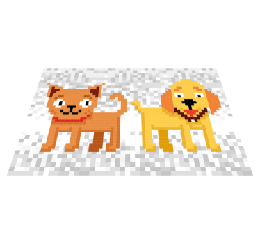 Pixel art pets animal mat - TenStickers
