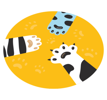Three cat paws animal mat - TenStickers