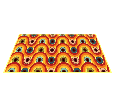 Colorful wavy motif vintage vinyl rug - TenStickers