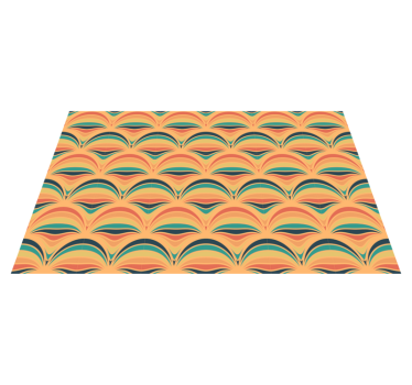Colorful wave patterns vintage vinyl rug - TenStickers
