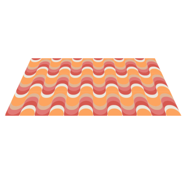Vibrant wave motif vintage vinyl rug - TenStickers