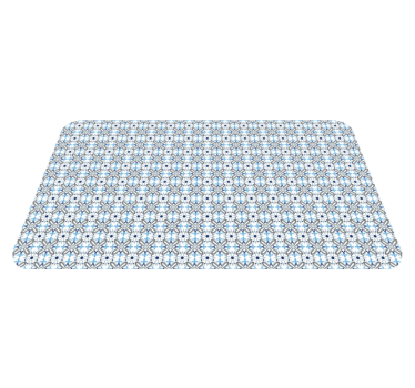 Grey and blue tiles patchwork tile mat - TenStickers