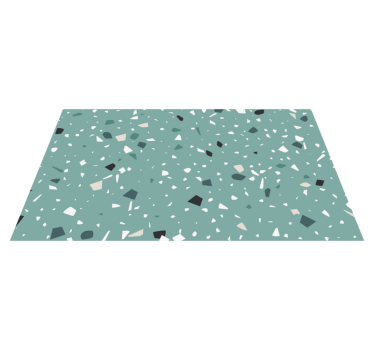 Green terrazzo style stone effect vinyl rug - TenStickers
