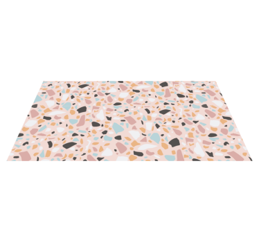 Pink and blue watercolor terrazzo texture rug - TenStickers