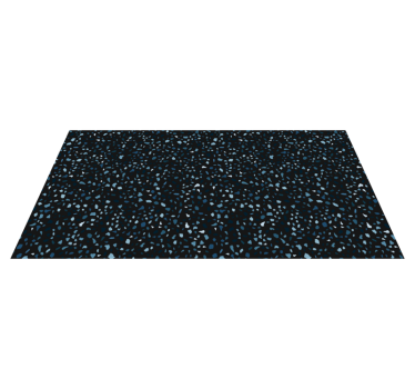 Black and blue terrazzo texture rug - TenStickers