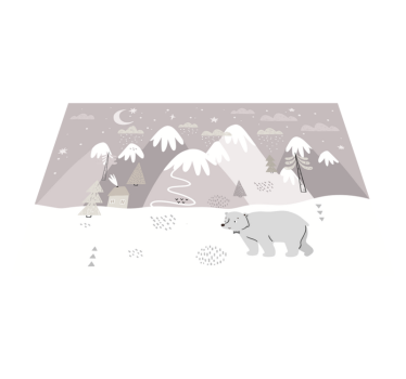 Gray nordic mountains baby mat - TenStickers