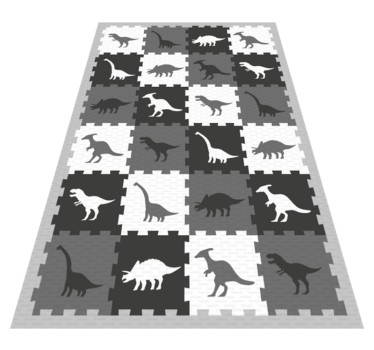 Gray animal puzzle baby mat - TenStickers