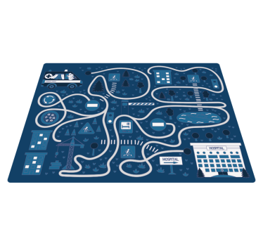 Nordic blue road baby mat - TenStickers