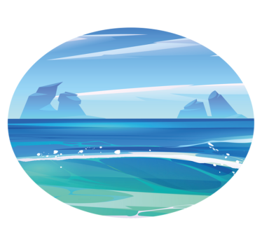 Rocks and sea cartoon nature carpet - TenStickers