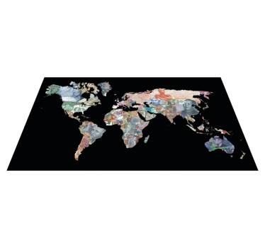 Global Currency Chart world map vinyl rug - TenStickers