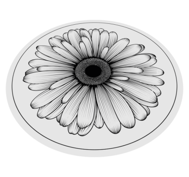Round daisy flower flower vinyl rug - TenStickers