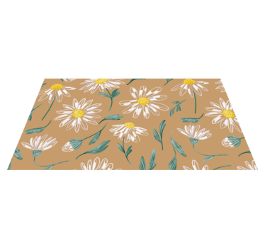 Daisy flower blooming flower vinyl rug - TenStickers
