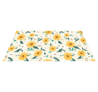 Vintage sunflowers and daisy flowers flower rug - TenStickers