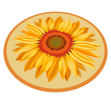 Big orange sunflower flower rug - TenStickers