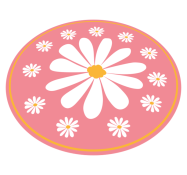 Daisy flower pink background flower rug - TenStickers