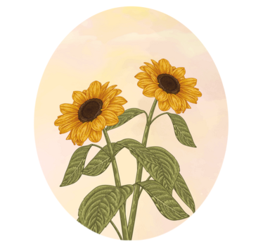 Two sunflowers in one flower rug - TenStickers