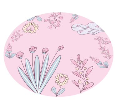 Delicate flower frame flower rug - TenStickers