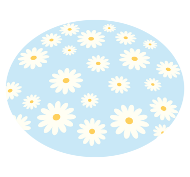 White daisies on light blue background flower rug - TenStickers