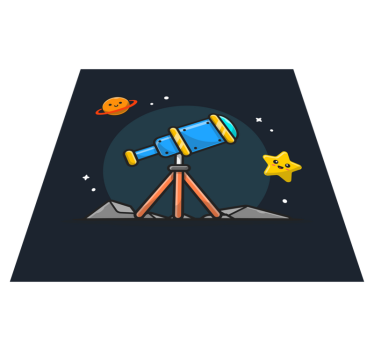 Science telescope cartoon space star carpet - TenStickers