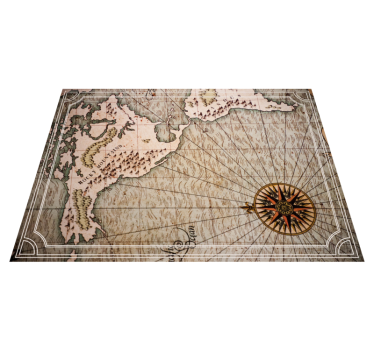 Vintage world map retro rug - TenStickers