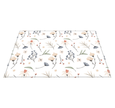 Watercolor floral pattern flower rug - TenStickers