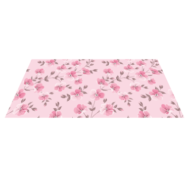 Blooming pink pattern flower rug - TenStickers