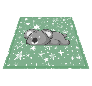 Sleeping koala with green background animal mat - TenStickers