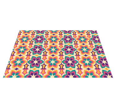 70's flowers retro rug - TenStickers