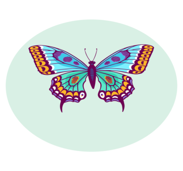 Green, blue and purple butterfly bedroom carpet - TenStickers
