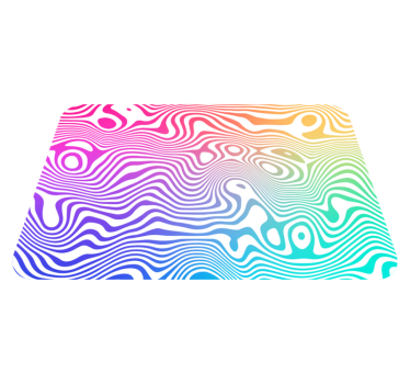 Minimal colorful curvy lines pattern bedroom carpet - TenStickers