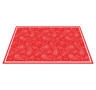 Red boho bandana pattern texture rug - TenStickers