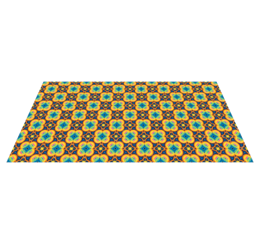 Lively Floral Illustration living room vinyl rug - TenStickers