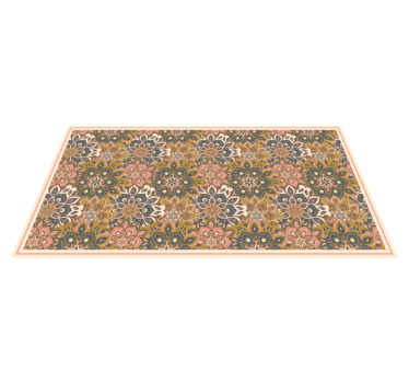 Pink, brown and blue mandala boho pattern mandala mat - TenStickers