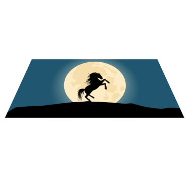 Horse silhouette moon behind contemporary rugs - TenStickers