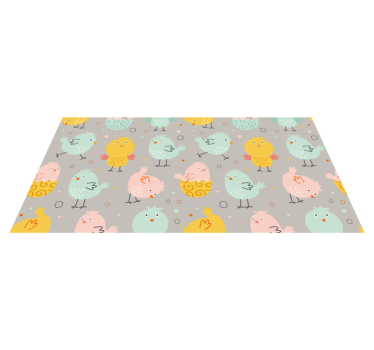 Cute chicken pastel colors animal mat - TenStickers