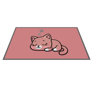 Cute cat sleeping cartoon  animal mat - TenStickers