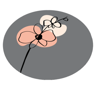 Orchids abstract line art design flower rug - TenStickers