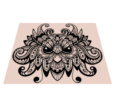 Shape of black owl Illustration bedroom carpet - TenStickers