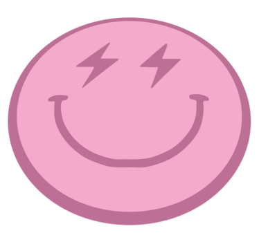 Pink lightning smiley face contemporary rugs - TenStickers