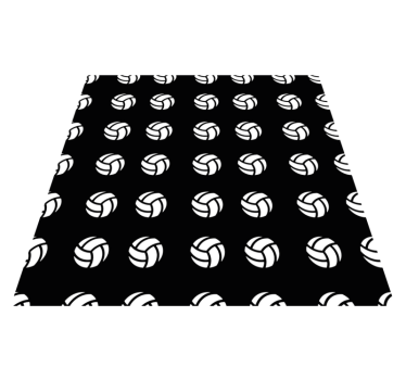 Black and white volleyball bedroom carpet - TenStickers