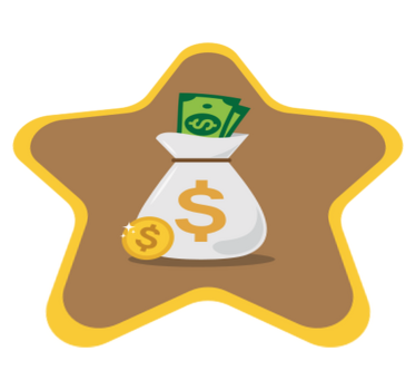 Vinyl rug with money bag design - TenStickers