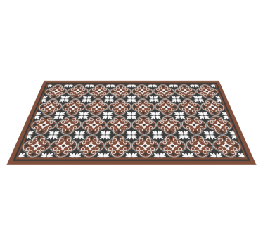 Gray and brown vintage pattern tile mat - TenStickers