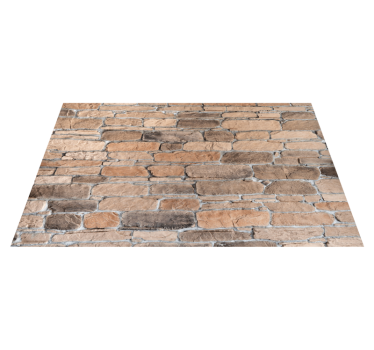 Light brown stone bricks rustic pattern texture rug - TenStickers