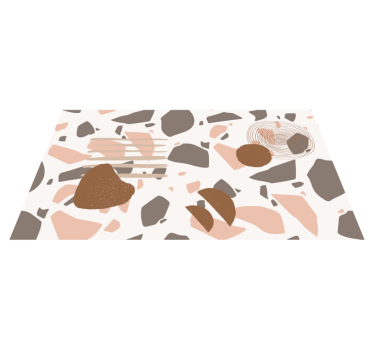 Pastel terrazzo with figures minimalist carpet - TenStickers