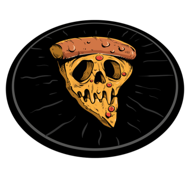 Pizza skull graffiti style contemporary rugs - TenStickers