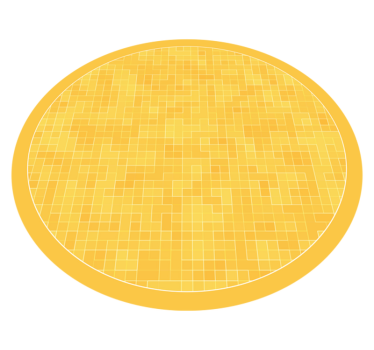 Yellow Mosaic Pattern geometric vinyl rug - TenStickers