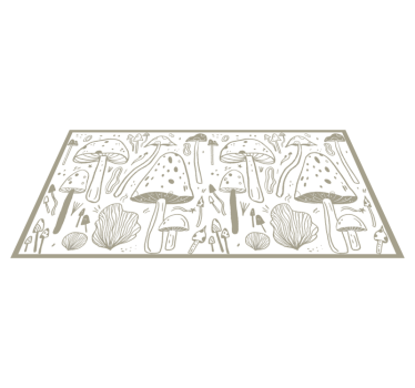 Beige mushrooms pattern flower rug - TenStickers