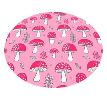 Circle and mushroom pattern flower rug - TenStickers