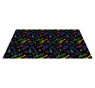 Rock Music Pattern vinyl rug - TenStickers